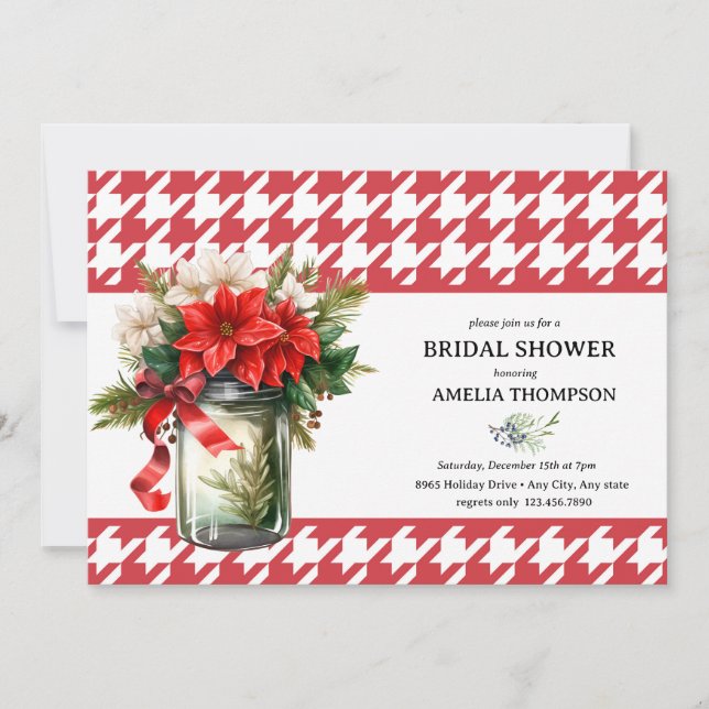 Invitación Floral de Navidad | Despedida de soltera de Navida (Anverso)