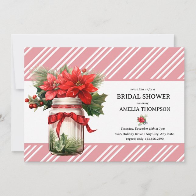 Invitación Floral de Navidad | Despedida de soltera de Navida (Anverso)