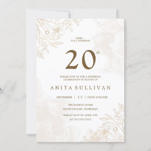 Invitación Floral de oro deja frontera 20 años