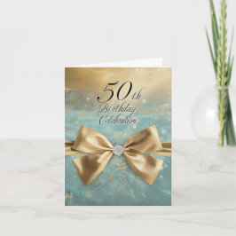 Invitación Floral de oro Sleek 50 cumpleaños Diamante