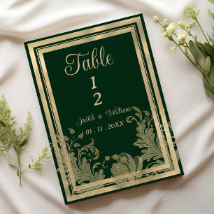 Invitación Floral de oro verde del bosque vintage