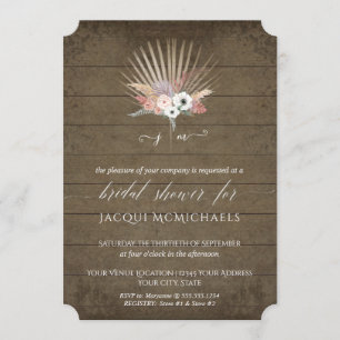 Invitación Floral de Orquídea Blanca Rústica Barn Madera Duch