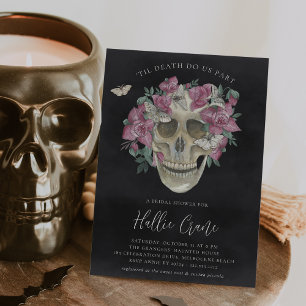Invitación Floral de Orquídea Rosa Halloween Ducha de novias