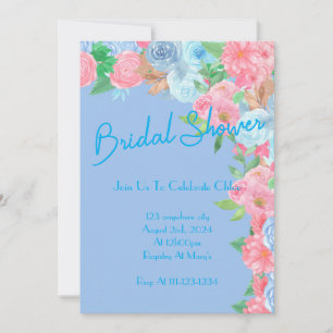 INVITACIÓN FLORAL DE PASTEL DE DUCHA BRIDAL