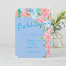 INVITACIÓN FLORAL DE PASTEL DE DUCHA BRIDAL