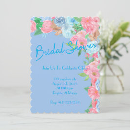 INVITACIÓN FLORAL DE PASTEL DE DUCHA BRIDAL