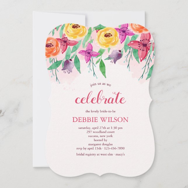 Invitación floral de primavera (Anverso)