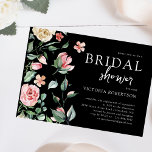 Invitación Floral de primavera oscura | Ducha nupcial botánic<br><div class="desc">Un boda con un ambiente floreciente es todo lo que necesitas para un día agradable y luminoso. El suave rubor emparejado con pastas de bonito y el rojo amapola en un oscuro fondo moreno crean un maravilloso equilibrio de calor y frío para cualquier evento. Ya sea salón de baile, iglesia...</div>