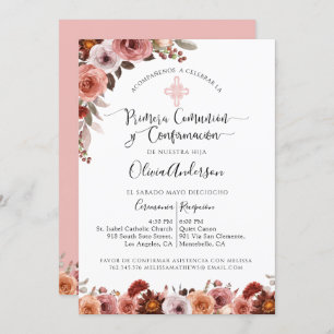 Invitación Floral de primera comunicación y confirmación en e