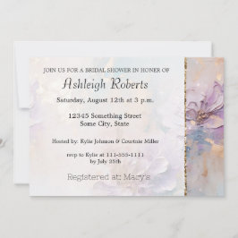 Invitación Floral de puprle elegante