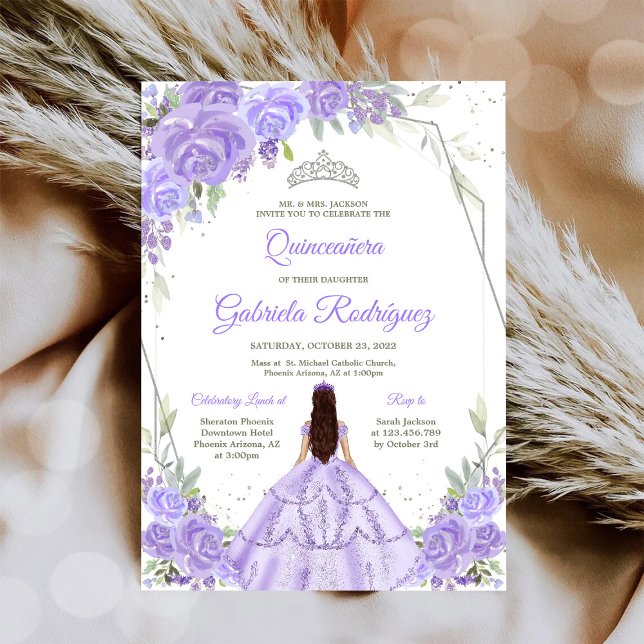 Invitación floral de quinceañera (Subido por el creador)