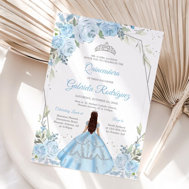 Invitación floral de quinceañera (Subido por el creador)