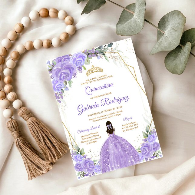 Invitación floral de quinceañera (Subido por el creador)