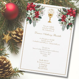 Invitación Floral de recepción del Sacerdote Deacon