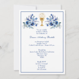 Invitación Floral de recepción del Sacerdote Deacon