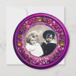 INVITACIÓN FLORAL DE RENACIMIENTO DE FLORENTINA,MONOGRAMA DE