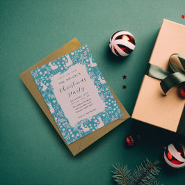Invitación Floral de Reno Nórdico | Navidad en Rosa sobre Ver