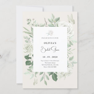 Invitación Floral de rosas blancas