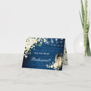 Invitación Floral de rosas blancas serás mi dama de honor