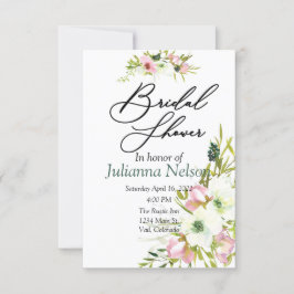 Invitación floral de Rubor y acuarela blanca