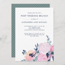 Invitación Floral de Rubor y Marina | Post Boda Brunch