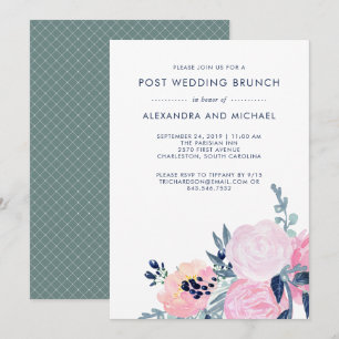Invitación Floral de Rubor y Marina   Post Boda Brunch