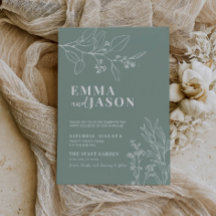 Invitación floral de Sage Green Boda