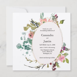Invitación Floral de salpicadura de acuarela