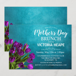 Invitación floral de tulipanes para Brunch del Día