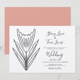 Invitación floral de tulipanes primaverales dibuja