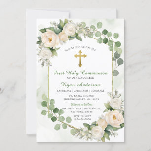 Invitación Floral de vegetación en el marco de la primera com