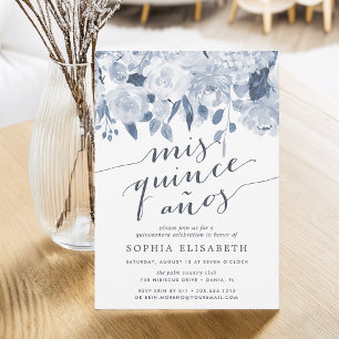 Invitación Floral de verano medio   Elegante acuarela Quincea