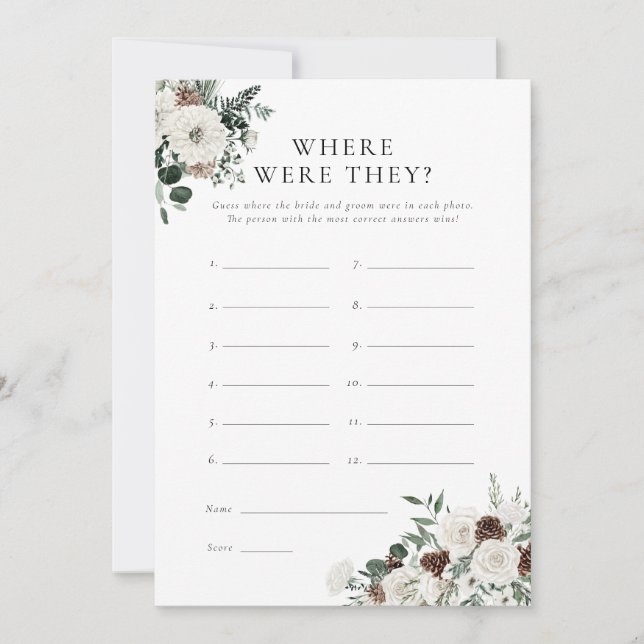 Invitación Floral de verdor de invierno donde estaban cartas  (Anverso)