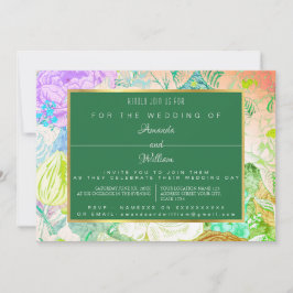 Invitación FLORAL DE VINTAJE verde colorida