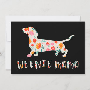 Invitación Floral de Weenie Mama Dachshund