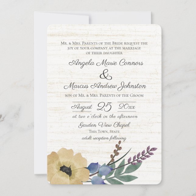 Invitación Floral de Woodland (Anverso)