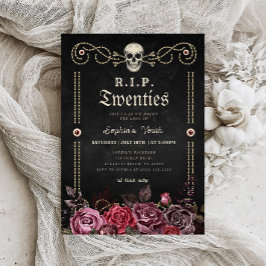 Invitación Floral Death to my Youth RIP Cumpleaños número 30