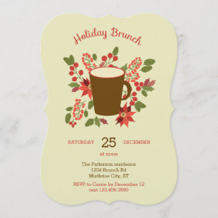 Invitación floral del brunch del día de fiesta
