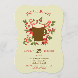 Invitación floral del brunch del día de fiesta