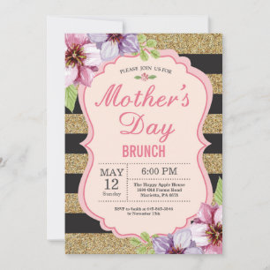 Invitación floral del brunch del Día de la Madre