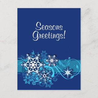 Invitación floral del copo de nieve del día de
