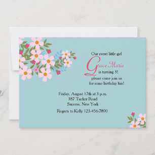 Invitación floral del cosmos rosado