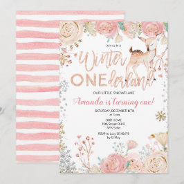 Invitación floral del cumpleaños de la nieve de