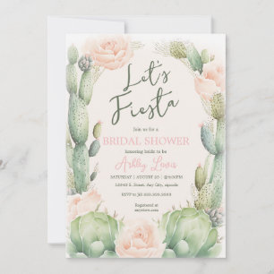 Invitación Floral del desierto de Cactus Rubor Boho Ducha nup