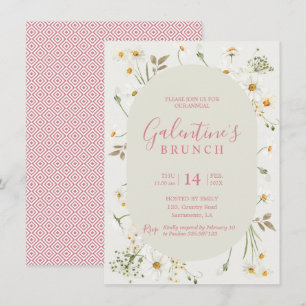Invitación floral del día de Galentine Boho Daisy