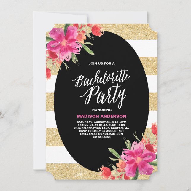 Invitación floral del fiesta del encanto el | (Anverso)