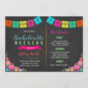 Invitación floral del itinerario del bachelorette