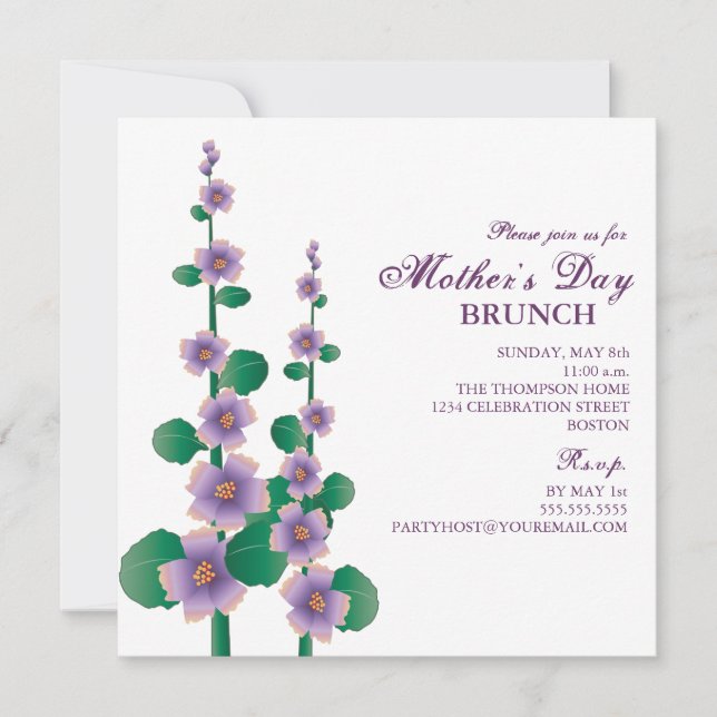 Invitación floral del jardín del brunch del día de (Anverso)
