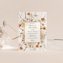 Invitación floral del Naranja de la ducha nupcial