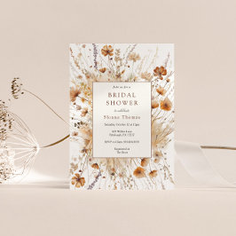 Invitación floral del Naranja de la ducha nupcial